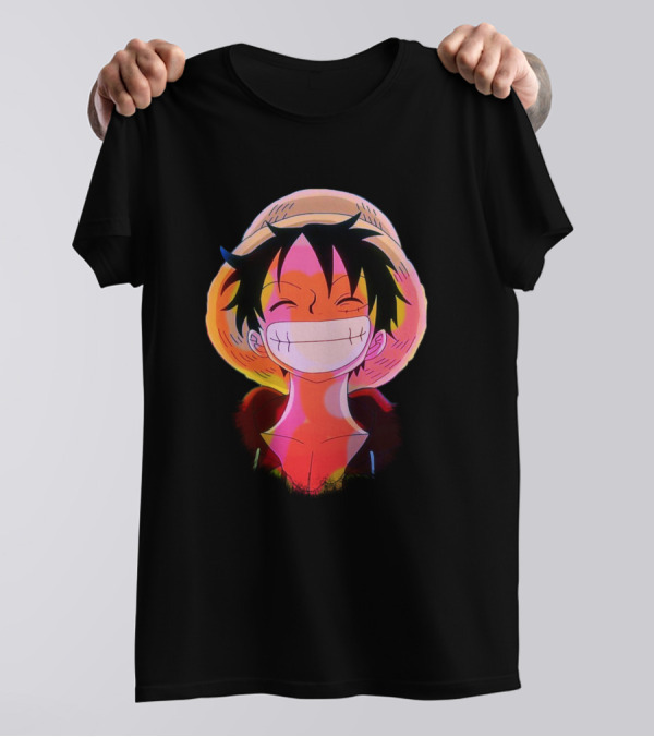 One Piece Anime Luffy Straw Hat Pirate Smile T-Shirt