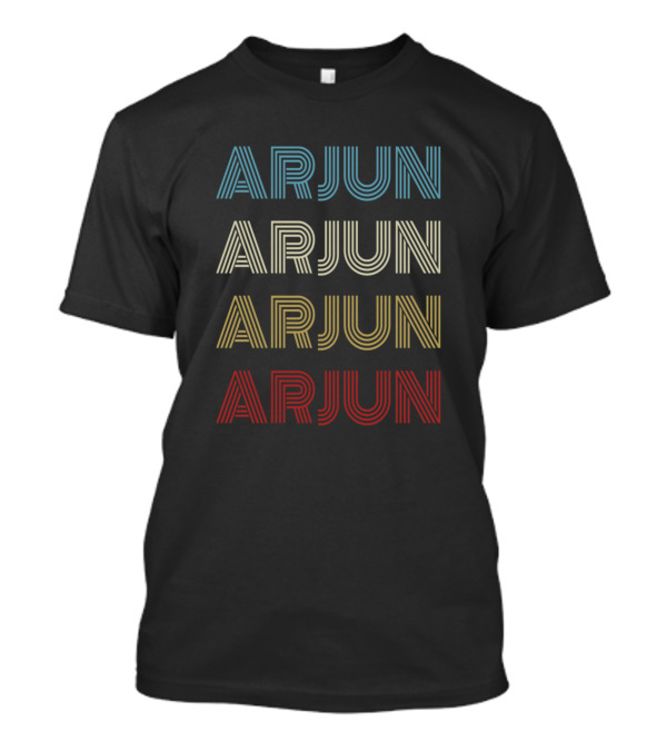Arjun First Given Name Pride Vintage Multicolor Stripes T-Shirt