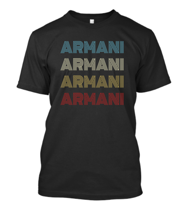 ARMANI Multicolor Retro Line Text T-Shirt