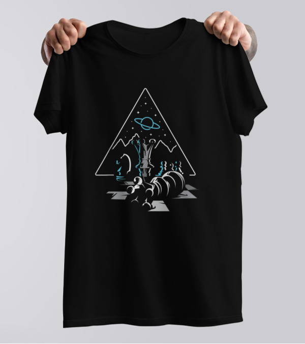 Abstract Colorful Chess Pieces Chess Lover Cosmic Landscape T-Shirt