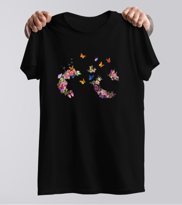 Bicycle Butterfly Floral Colorful Design For Men T-Shirt