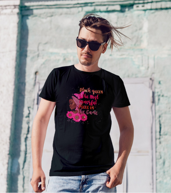 Black Queen The Most Powerful Piece In The Game Pink T-Shirt