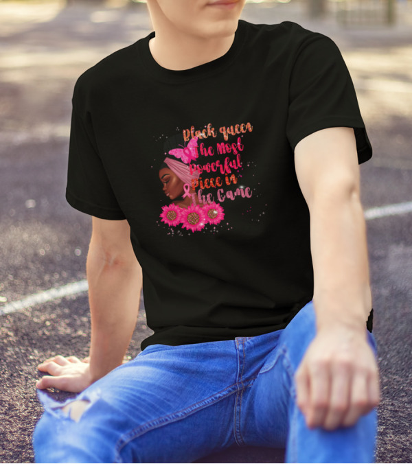 Black Queen The Most Powerful Piece In The Game Pink T-Shirt