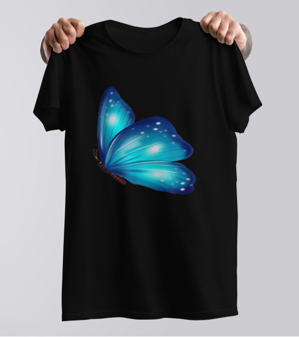 Blue Butterfly Elegant Radiance T-Shirt