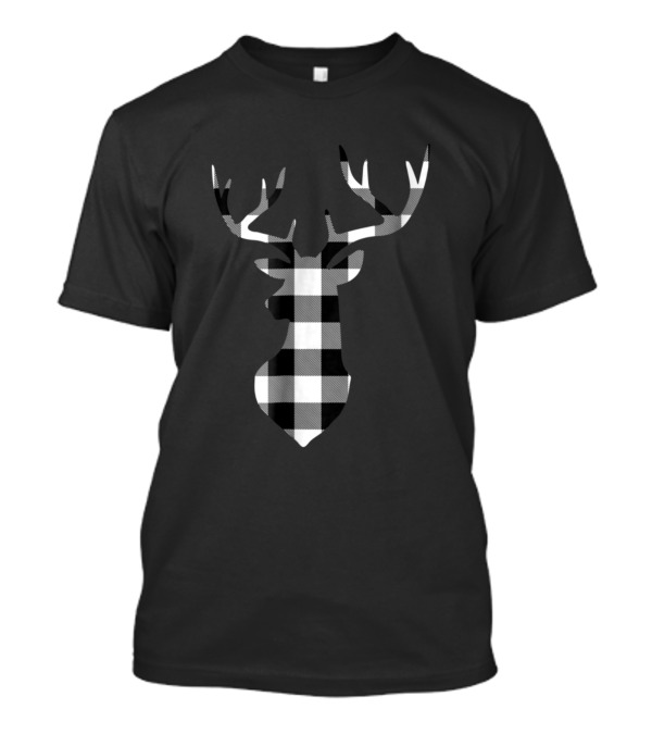 Bossy Gnome Buffalo Plaid Deer T-Shirt