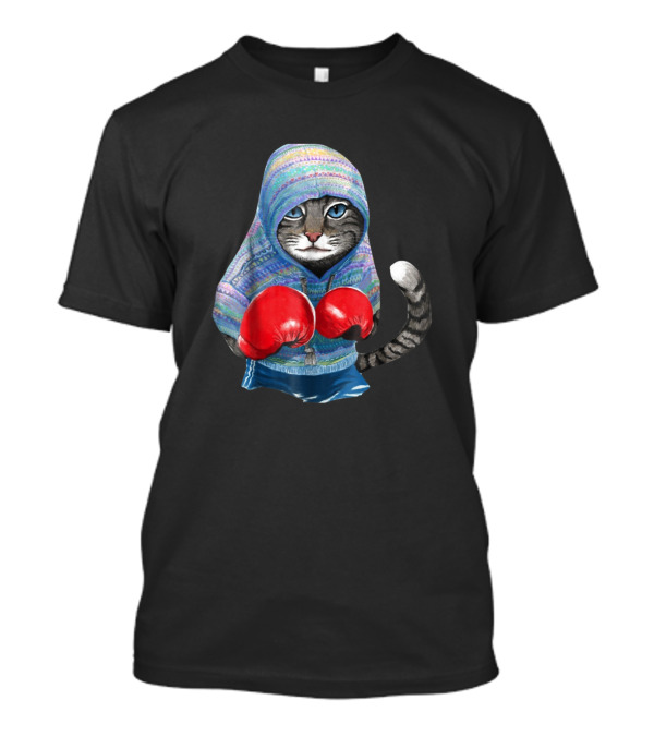 Cat In Boxing Suit With Red Gloves T-Shirt