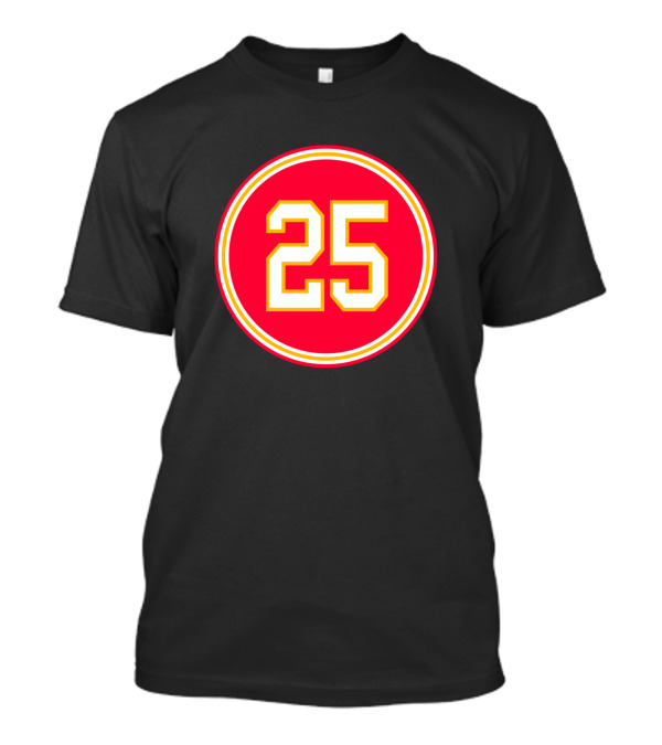 Clyde Edwards 25 Kansas City Football Red Circle Number T-Shirt
