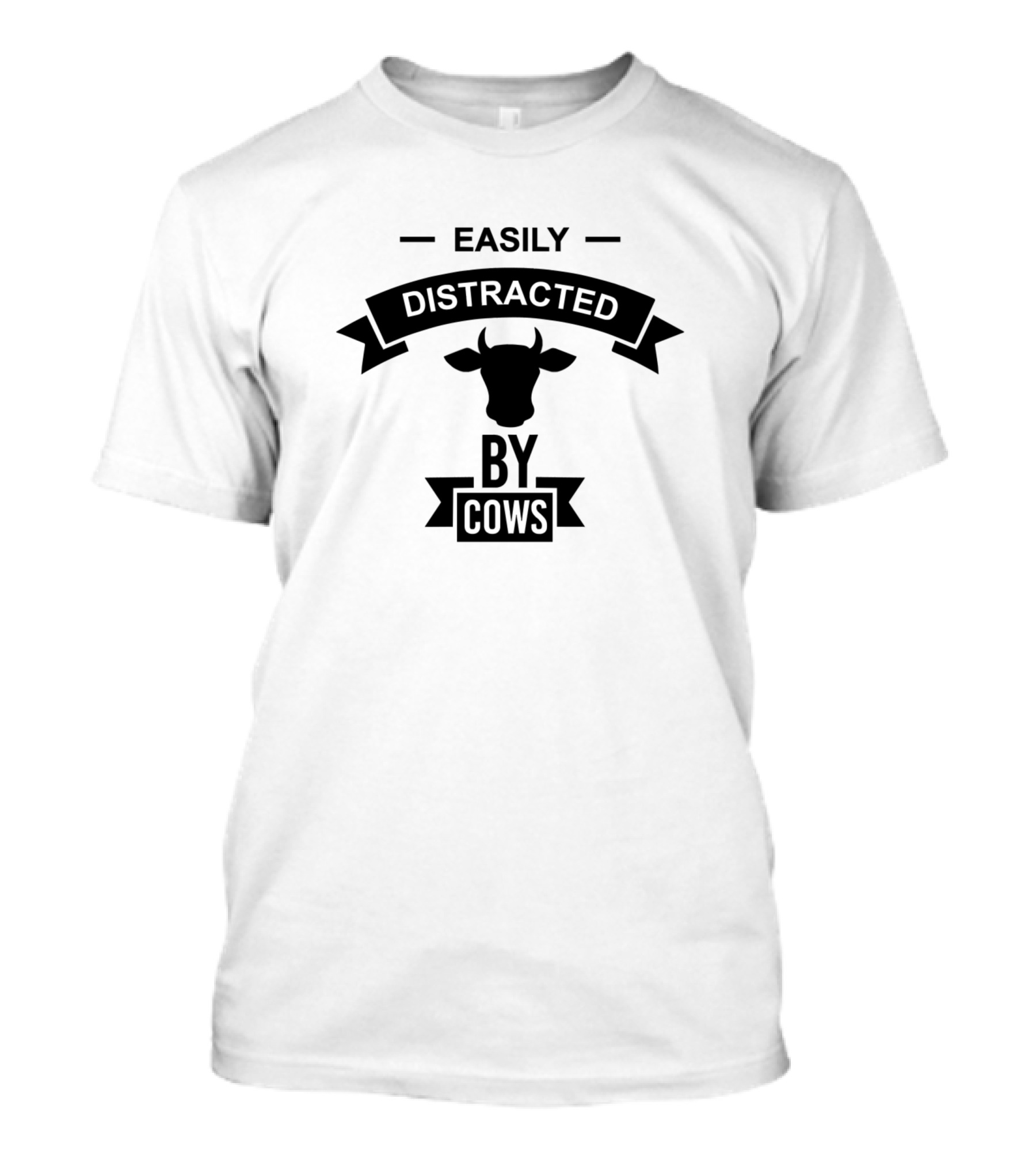 Easily Distracted By Cows Farm Life Barn Girl T-Shirt