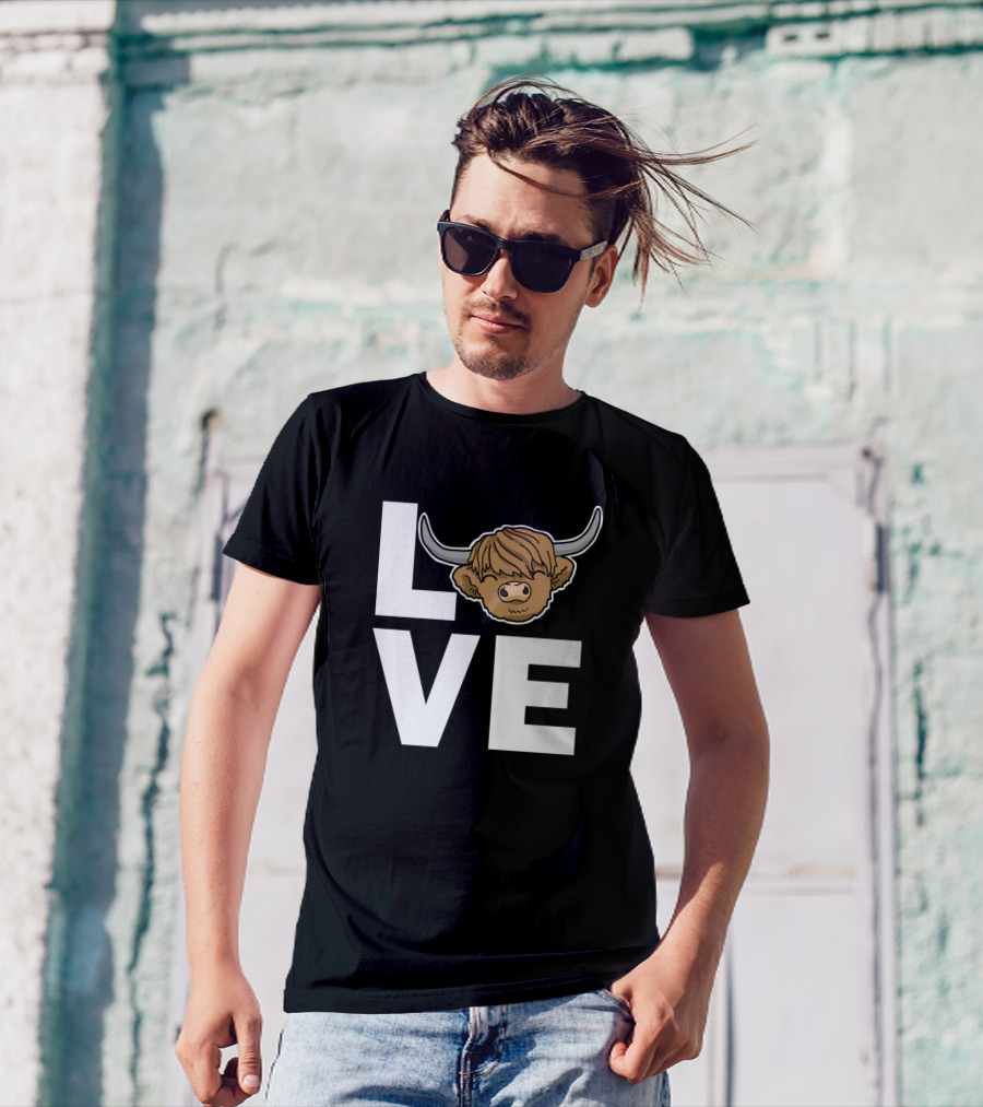 LOVE Cows Spirit Animal Women Cow Scottish Highlander T-Shirt