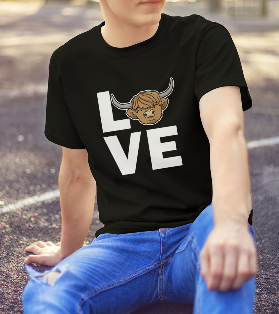 LOVE Cows Spirit Animal Women Cow Scottish Highlander T-Shirt