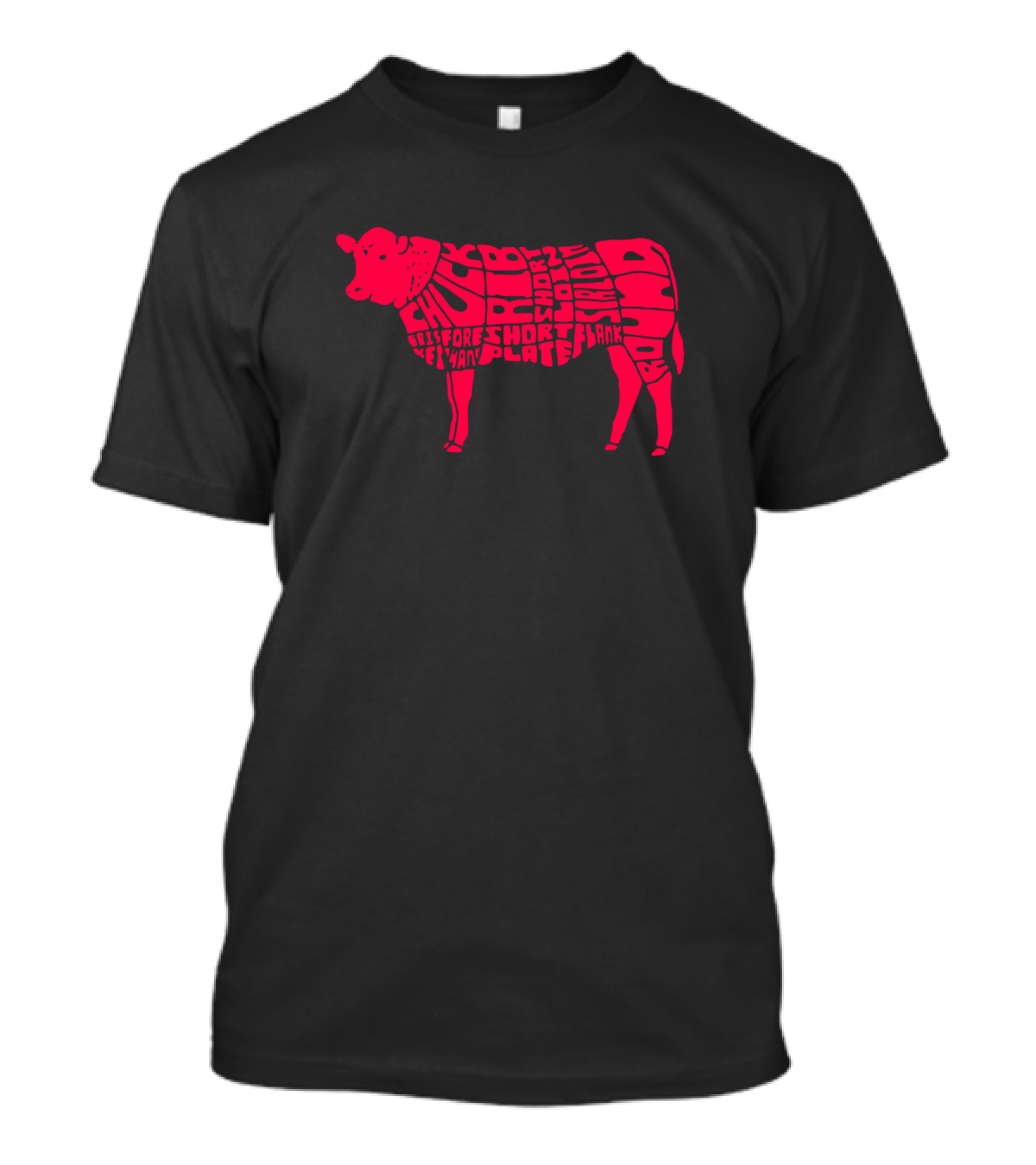 Cows Strawberry Cow Costume American Meat Cuts Diagram T-Shirt
