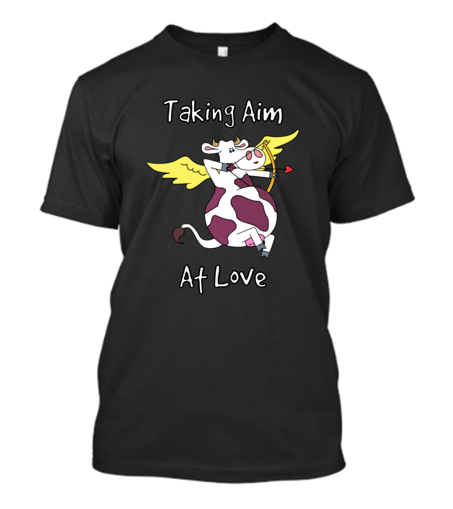 Cows Taking Aim At Love Cupid Wings Bow Arrow T-Shirt