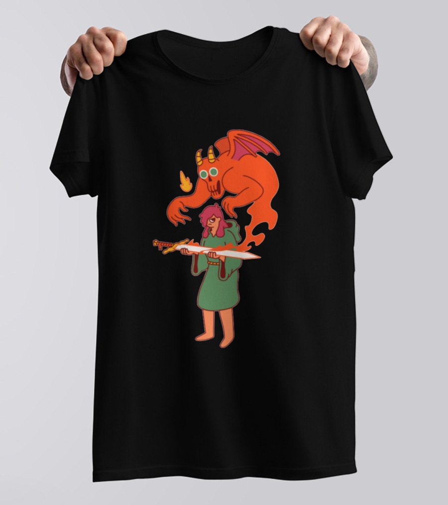 Cursed Demon Sword Possessed By Red Winged Creature T-Shirt