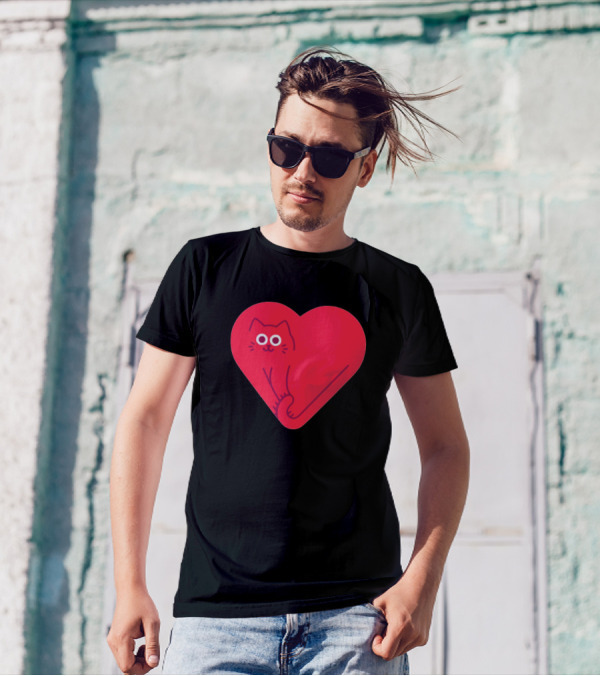 Cute Cat Heart T-Shirt