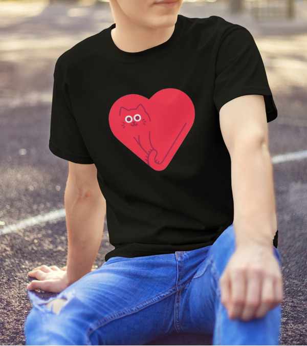 Cute Cat Heart T-Shirt