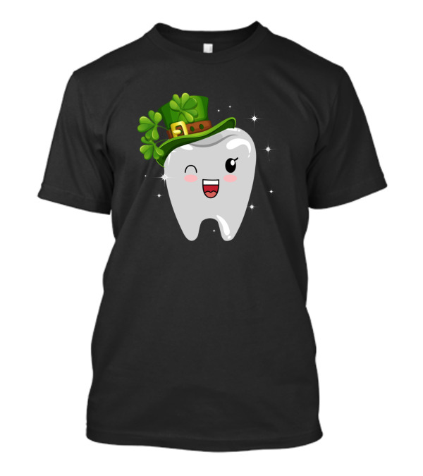 Cute Tooth Wearing Leprechaun Hat Dental Assistant St Patricks Day T-Shirt