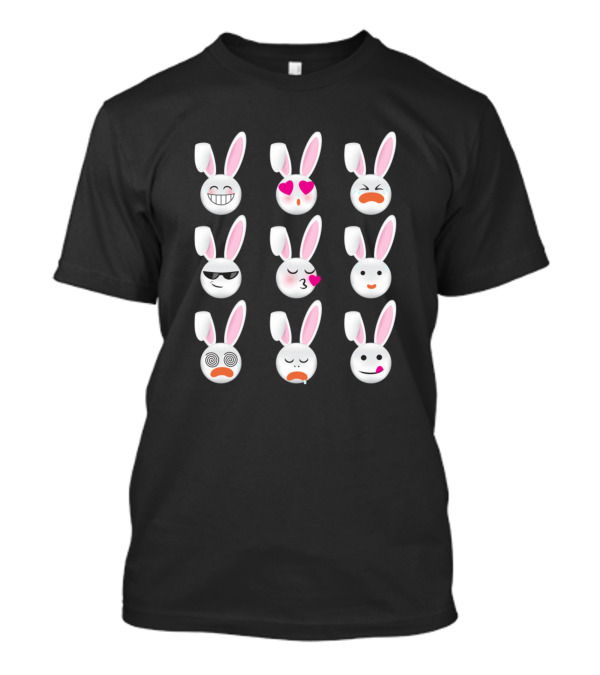 Easter Bunny Emoticons With Various Expressions T-Shirt