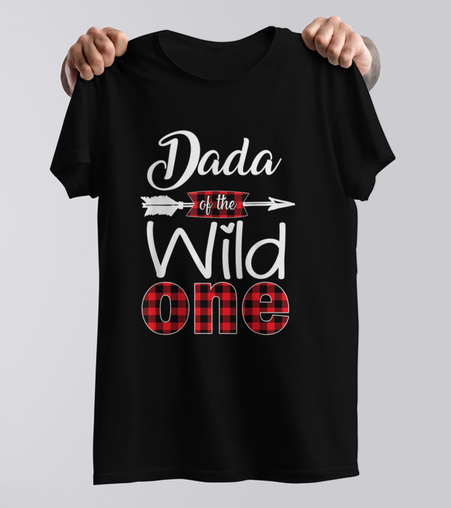 Dada Of The Wild One Buffalo Plaid Red 1st Birthday T-Shirt