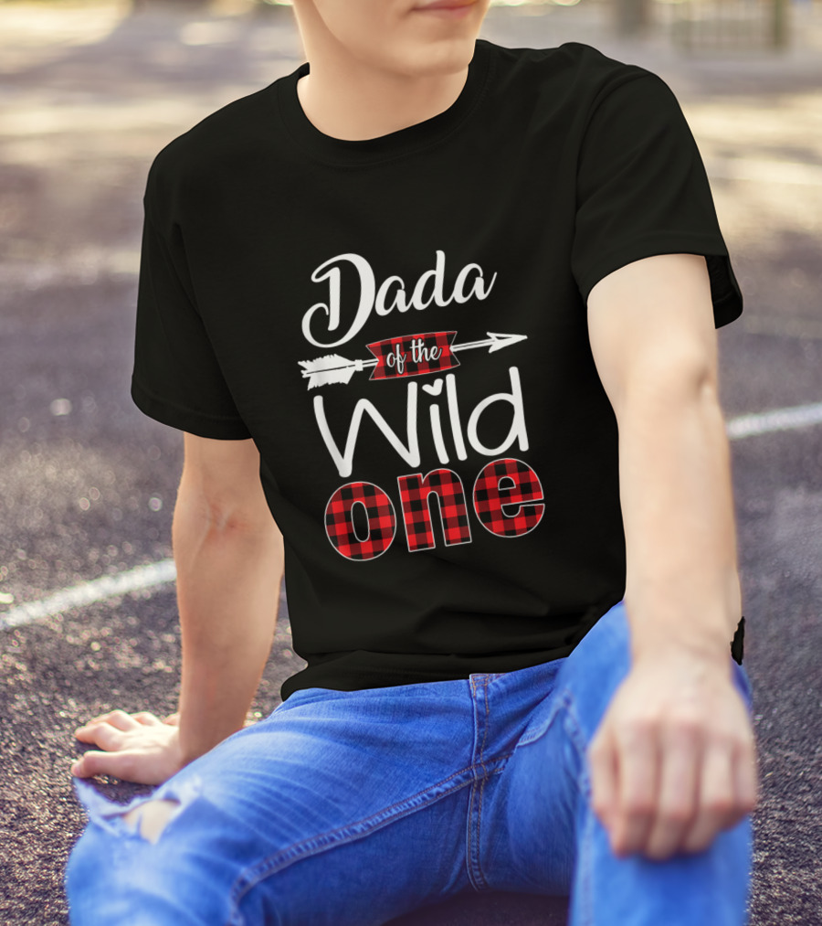 Dada Of The Wild One Buffalo Plaid Red 1st Birthday T-Shirt