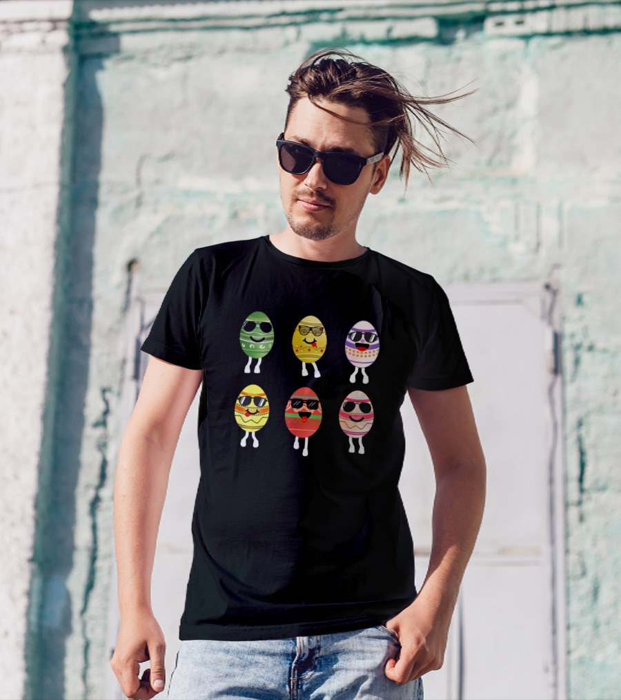 Dancing Eggs Easter Day Fun Sunglasses Challenge T-Shirt