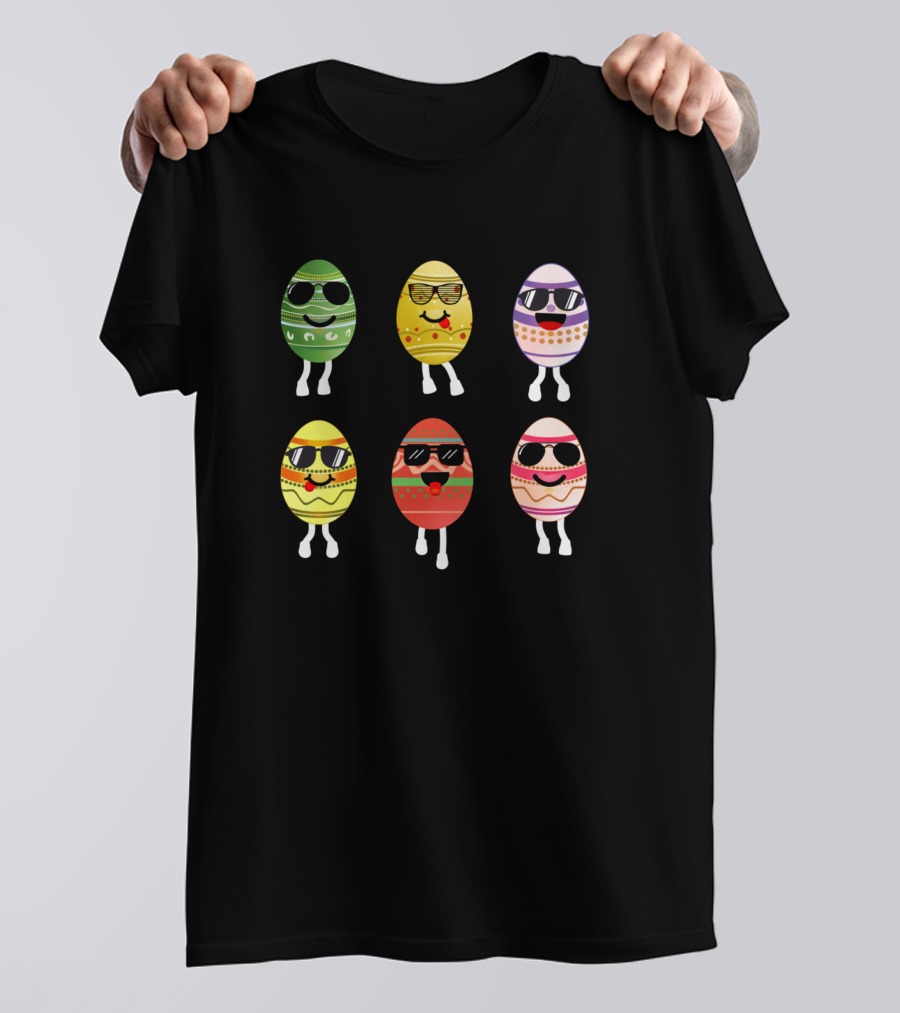 Dancing Eggs Easter Day Fun Sunglasses Challenge T-Shirt