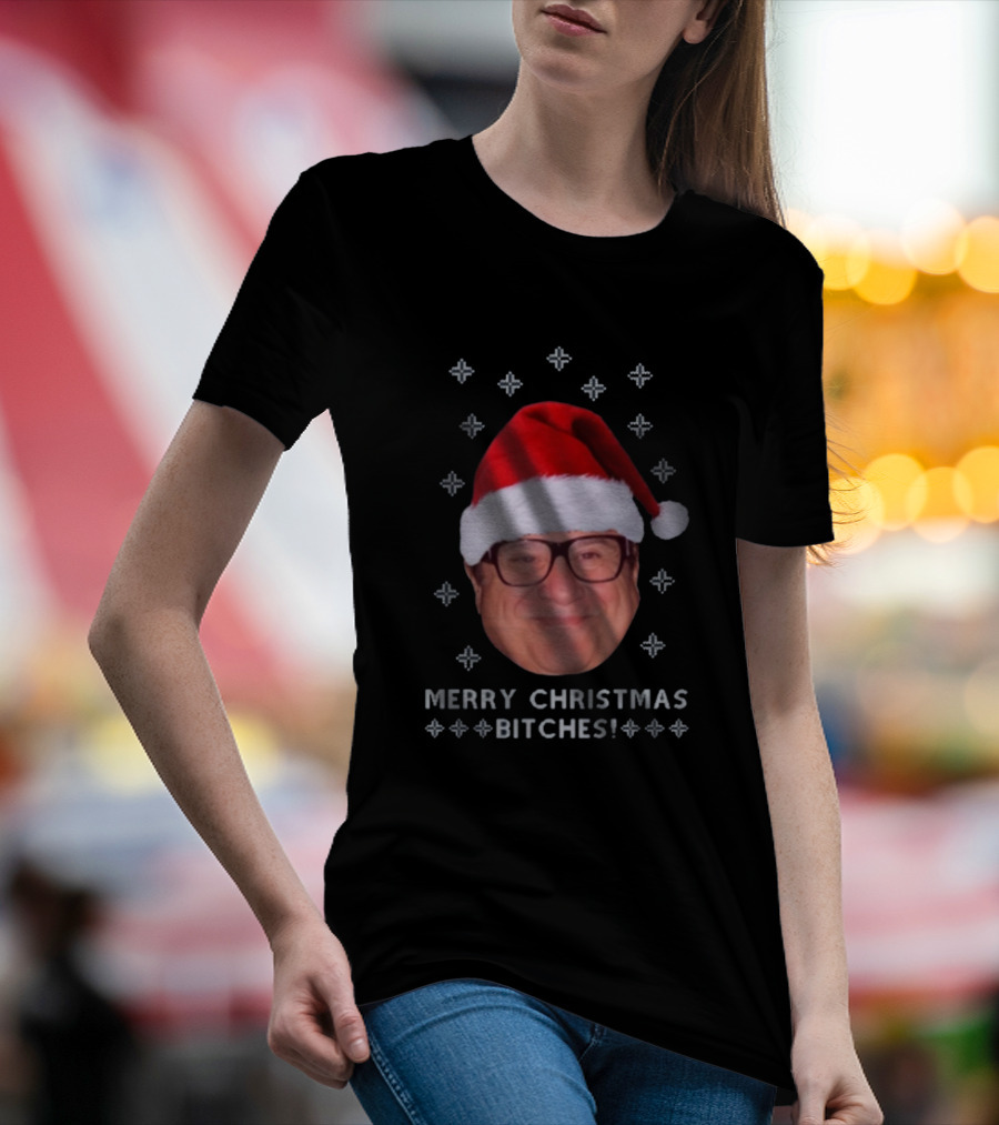 Merry Christmas Bitches Danny Devito Santa Hat T-Shirt