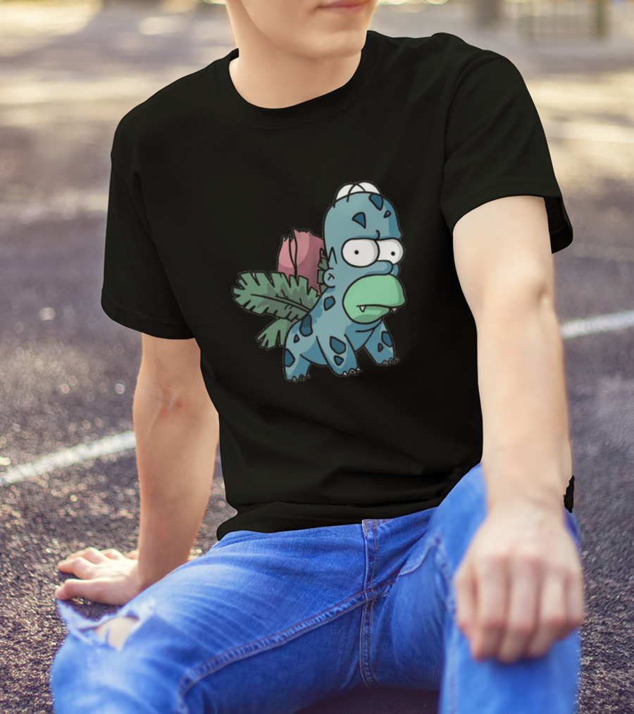 Dinosaur Homer Bulbasaur Mashup Crossover T-Shirt