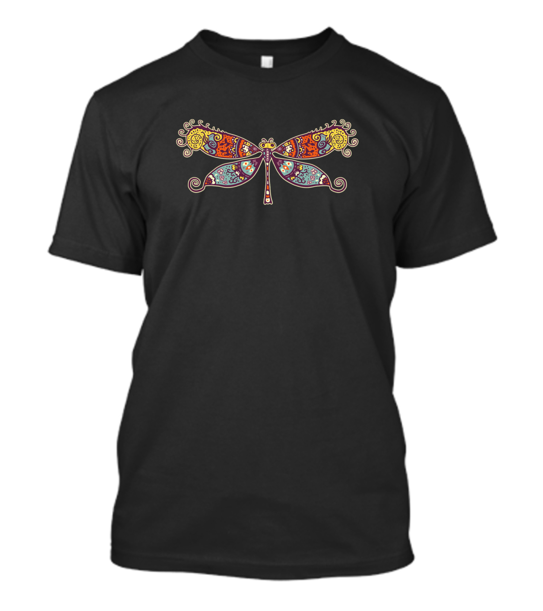 Dragonfly Womens Colorful Retro Dr Vibrant Bohemian T-Shirt
