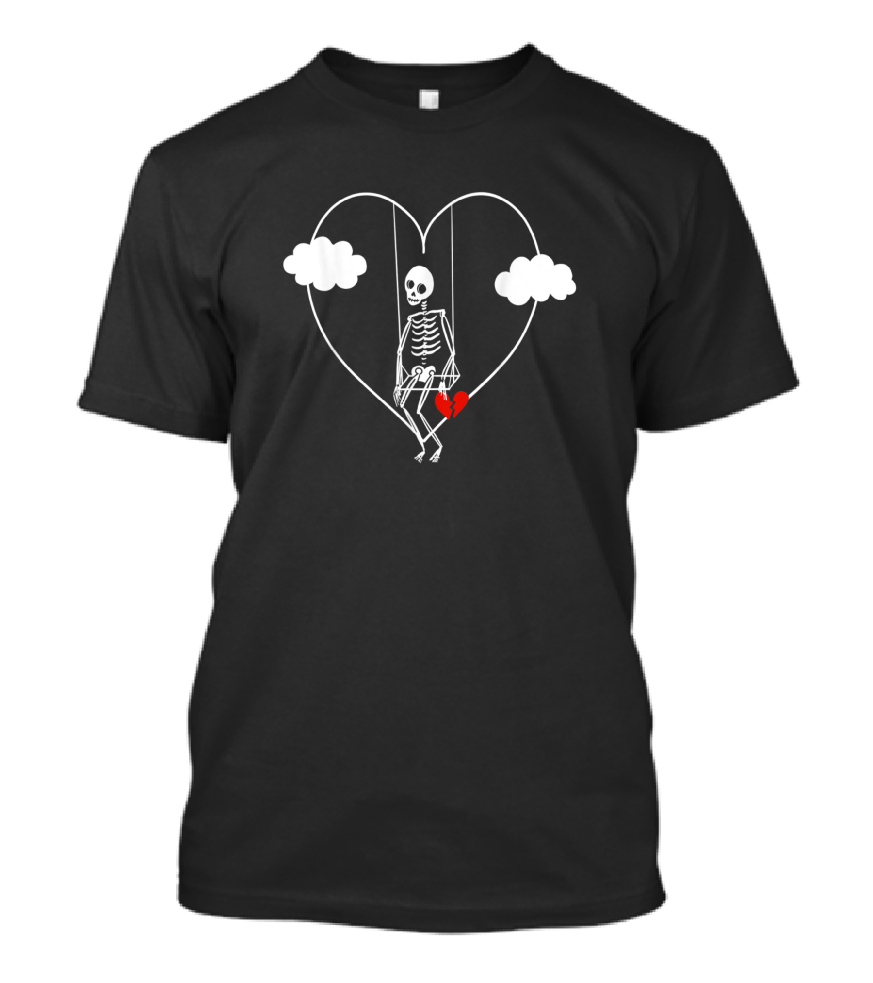 Emo Valentines Day Goth Horror Psychobilly Sad Boi Skeleton Heart Broken T-Shirt