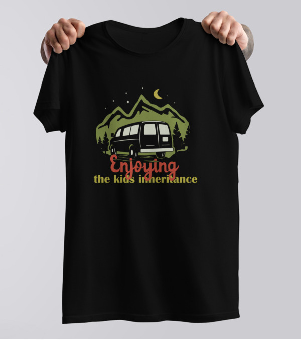 Enjoying The Kids Inheritance Mountains Van Adventure T-Shirt