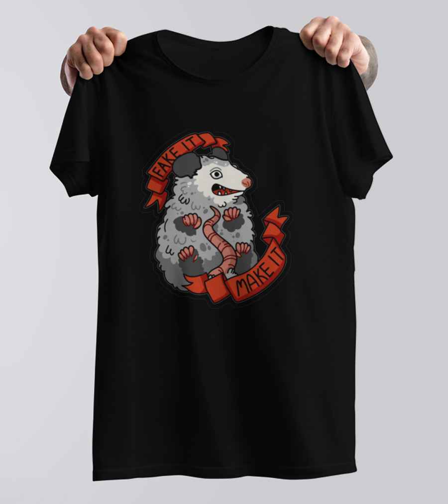 Fake It Make It Opossum With Red T-Shirt