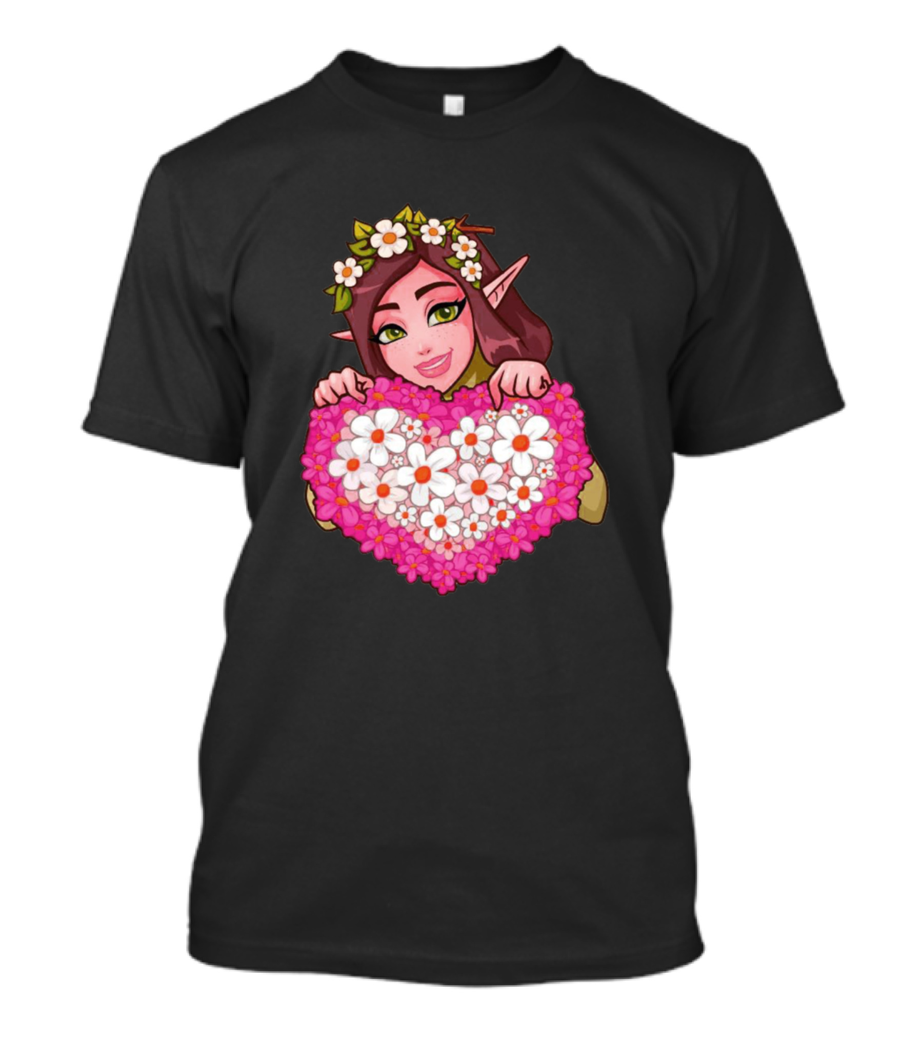 Flower Girl With Heart Of Daisies And Blossoms T-Shirt