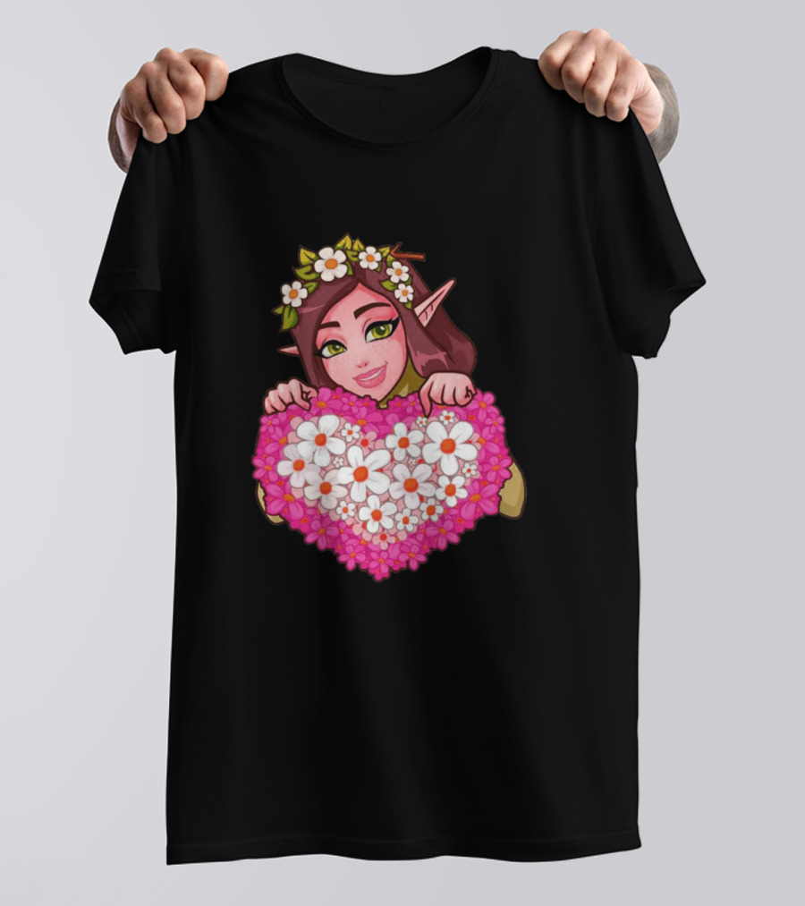 Flower Girl With Heart Of Daisies And Blossoms T-Shirt