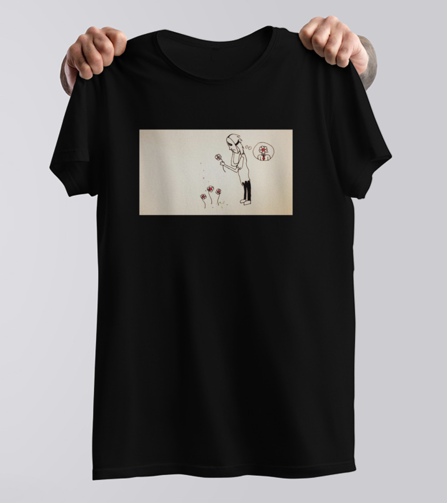 For The Family Artist Skeleton With Thoughtful Mushrooms Scene T-Shirt