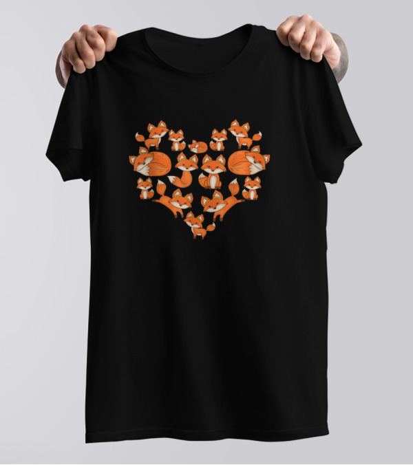 Fox Heart Poses T-Shirt