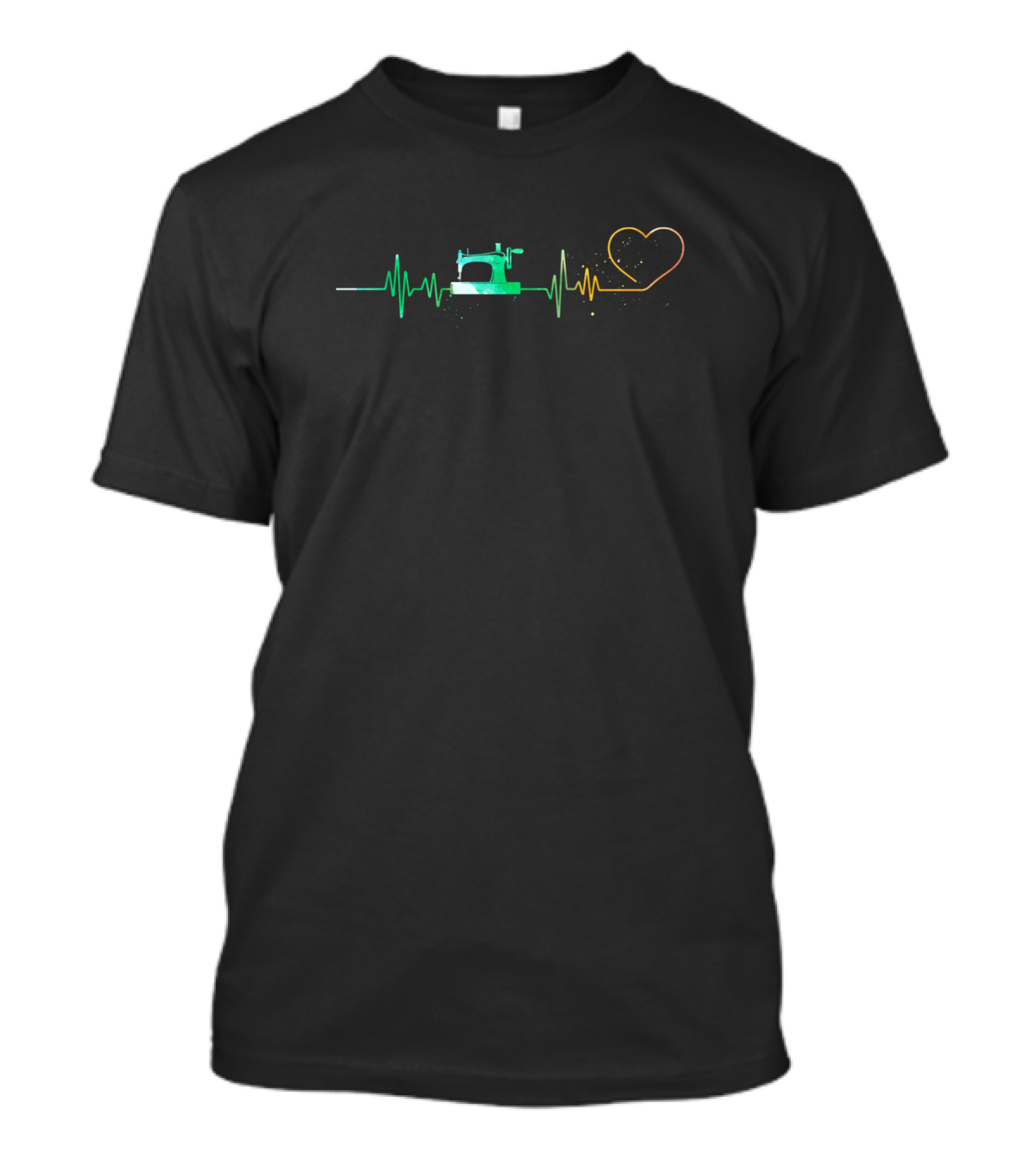 Funny Sewing Quilting Patchwork Heartbeat Quilter Machine And Heart T-Shirt