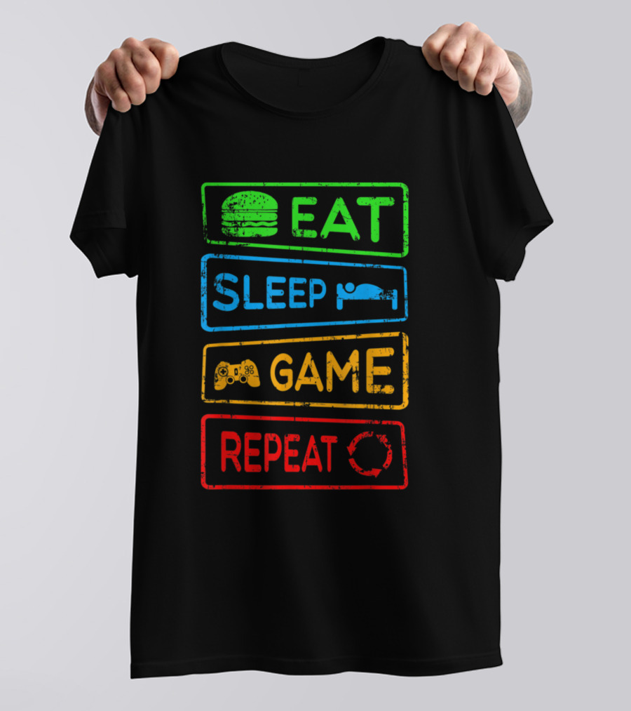 Eat Sleep Game Repeat Gamer Duty Call Legend Gaming League T-Shirt