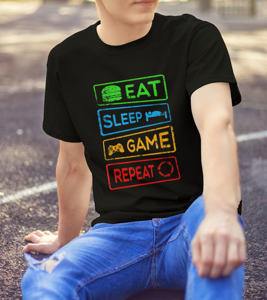 Eat Sleep Game Repeat Gamer Duty Call Legend Gaming League T-Shirt