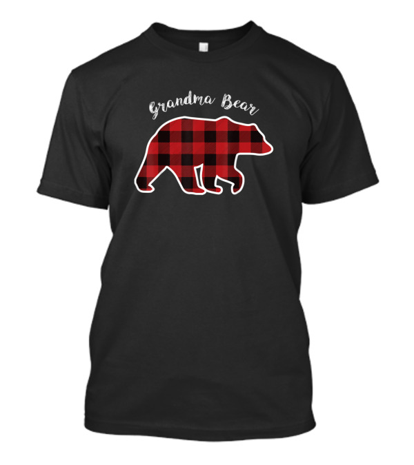 Grandma Bear Red Plaid T-Shirt