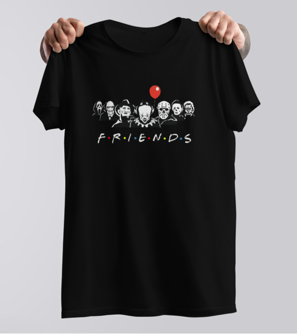 Friends Halloween Horror Movie Killers Characters Scary Balloon T-Shirt