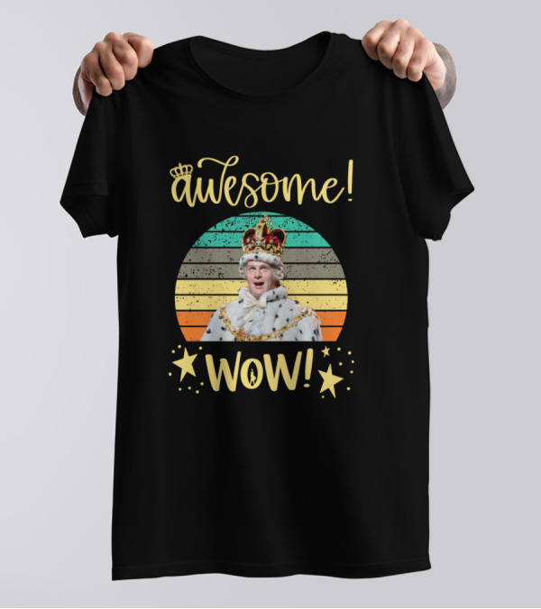 Hamilton King George Awesome Wow Vintage Retro Stripes T-Shirt