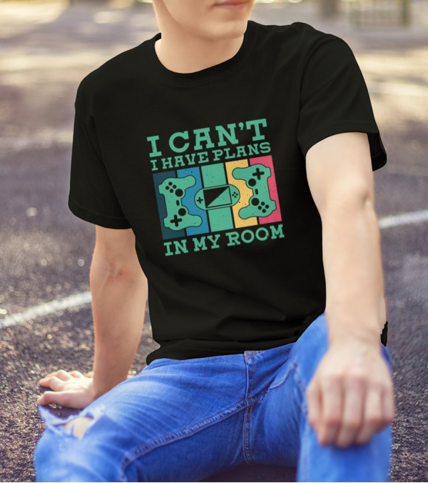 I Can’t I Have Plans In My Room Retro Gaming Controllers T-Shirt