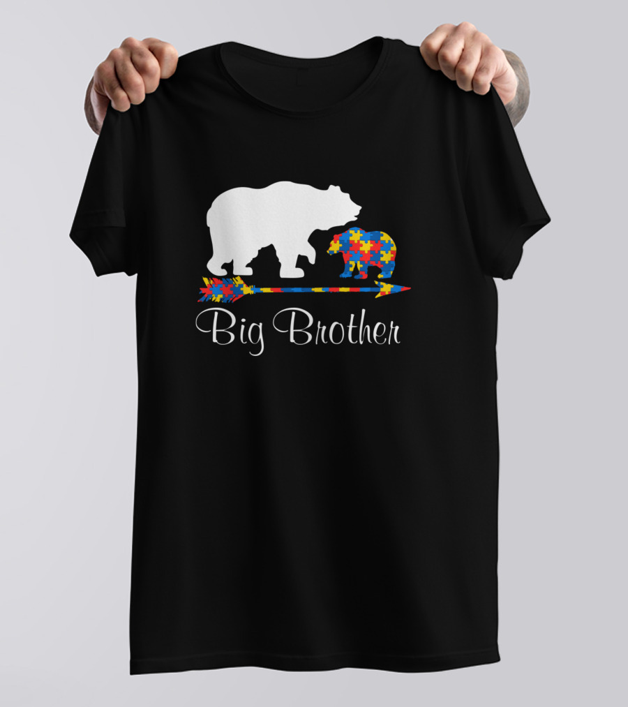 Big Brother Autism Awareness Bear Puzzle T-Shirt