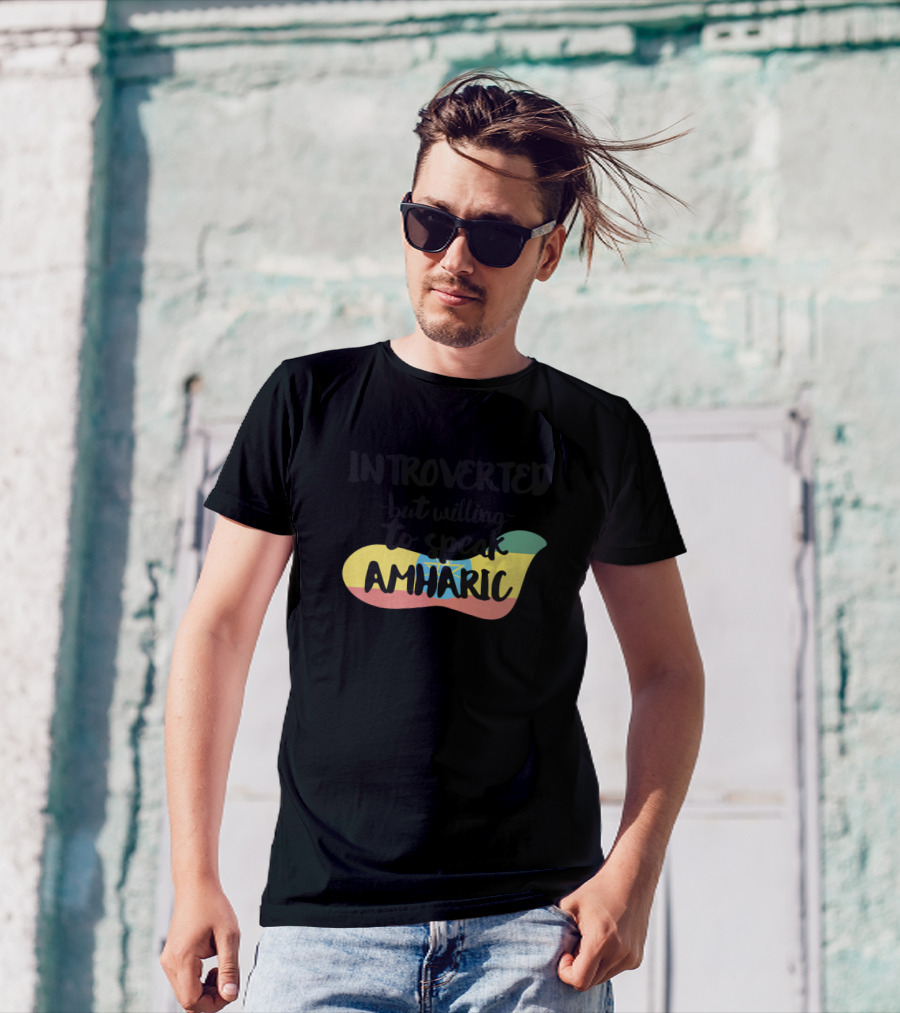 Introverted But Willing To Speak Amharic Ethiopia Flag Colors T-Shirt