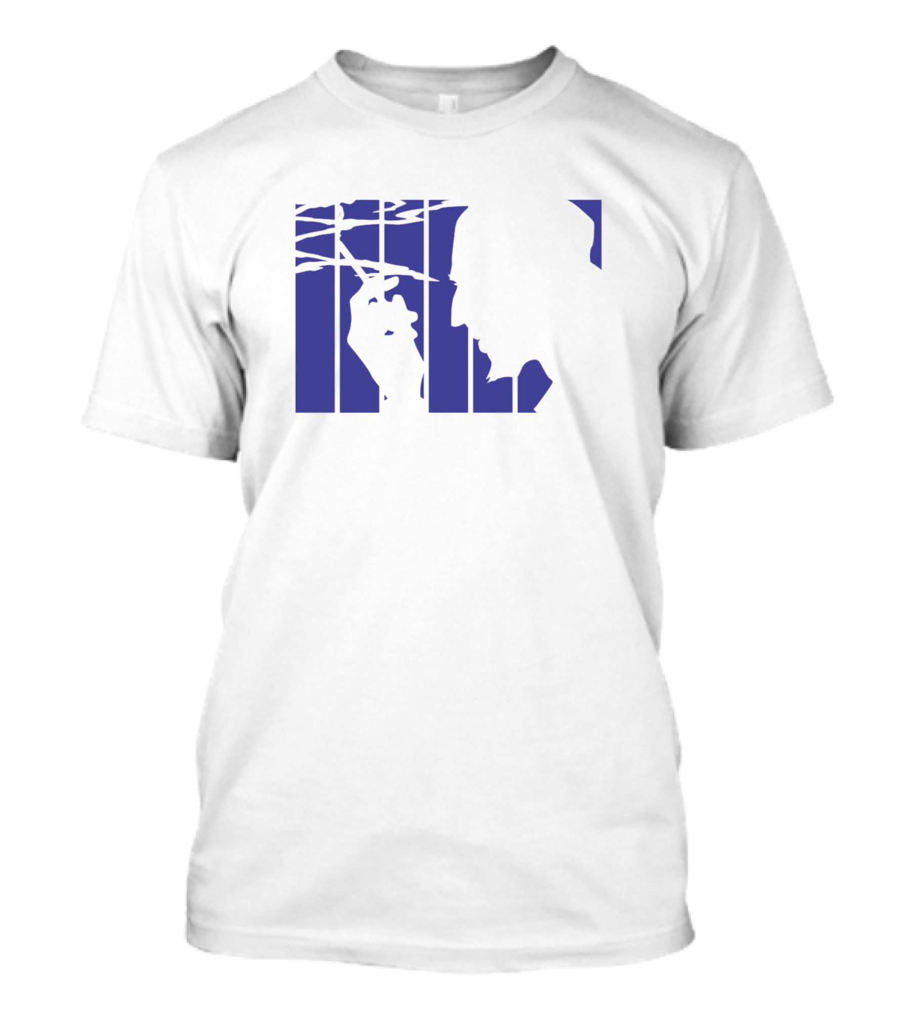 Jet Silhouette With Cigarette And Barbed Wire In Blue Shadow T-Shirt