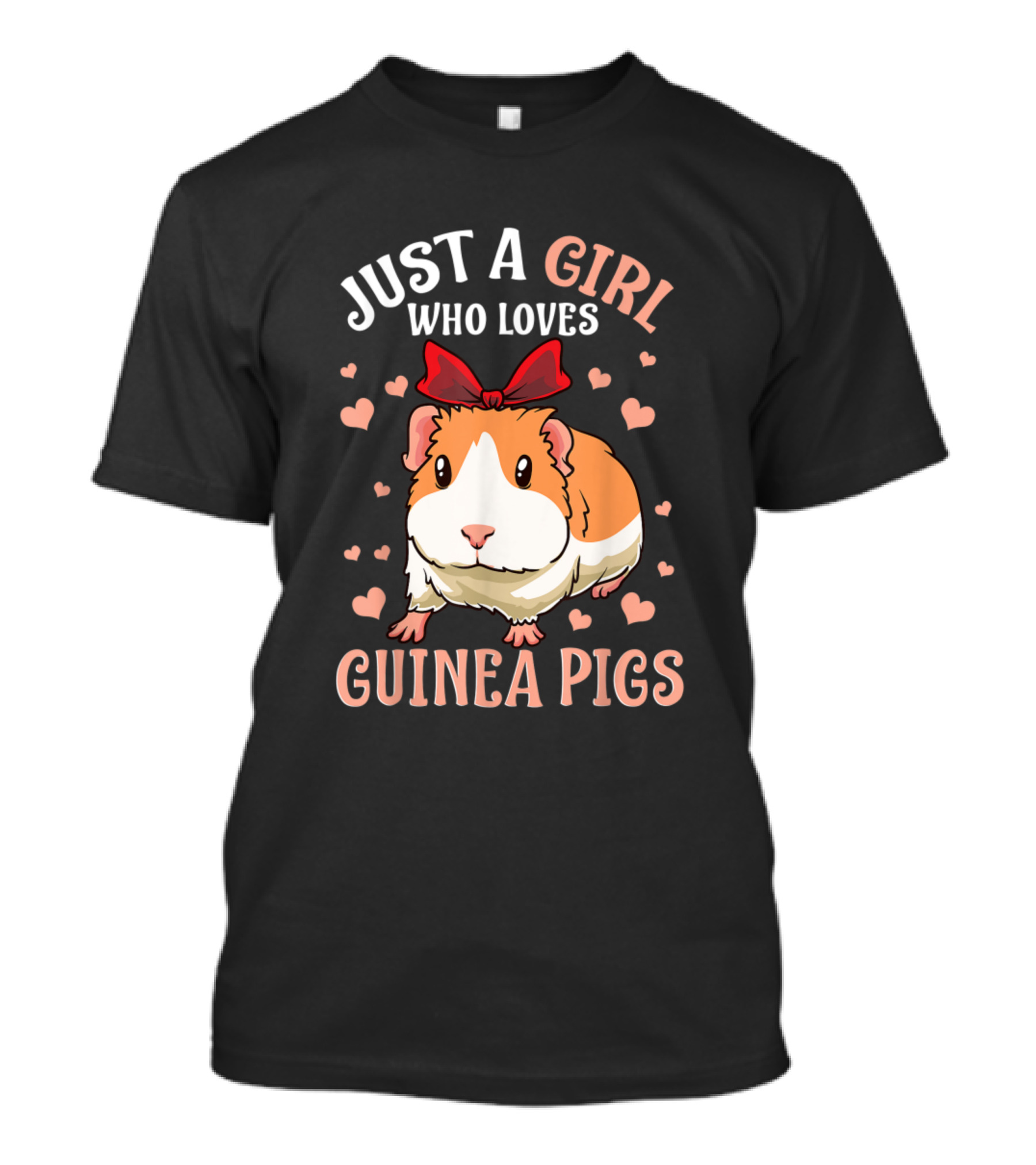 Just A Girl Who Loves Guinea Pigs With Hearts And Bow T-Shirt