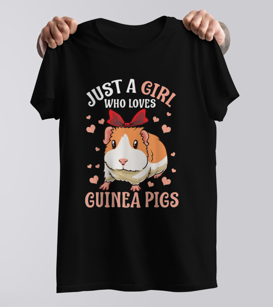 Just A Girl Who Loves Guinea Pigs With Hearts And Bow T-Shirt