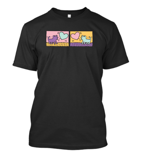 Laurenzside Puppy Love Heart Dogs Pop T-Shirt