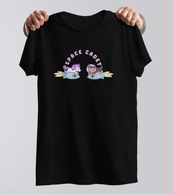 Laurenzside Space Cadet Unicorn Flying Rocket Duo T-Shirt