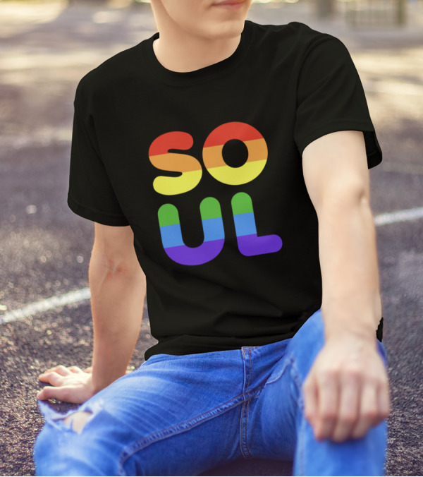 Soulmate Lesbian Gay Couple Rainbow Pride T-Shirt